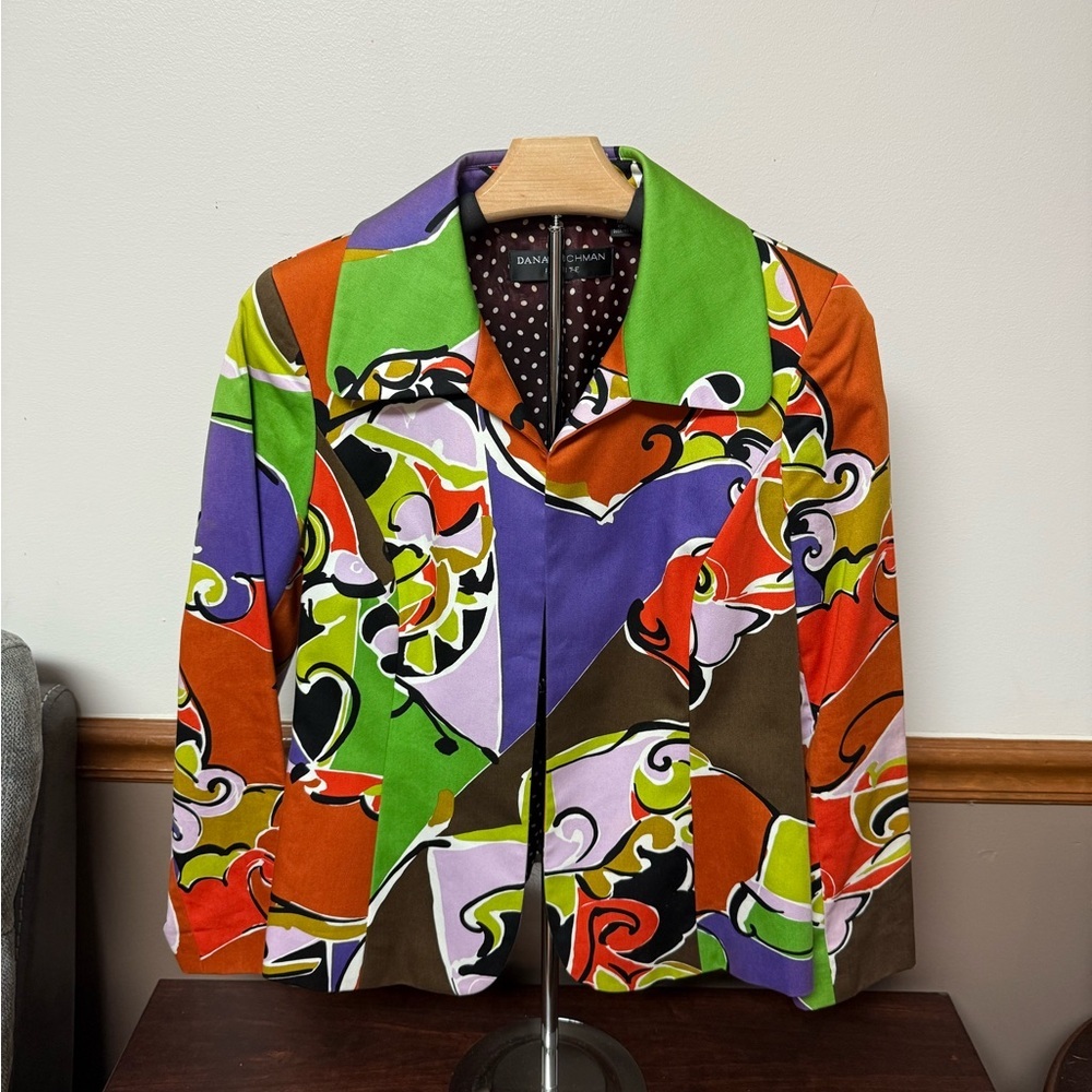Dana Buchman Multicolor Abstract Jacket